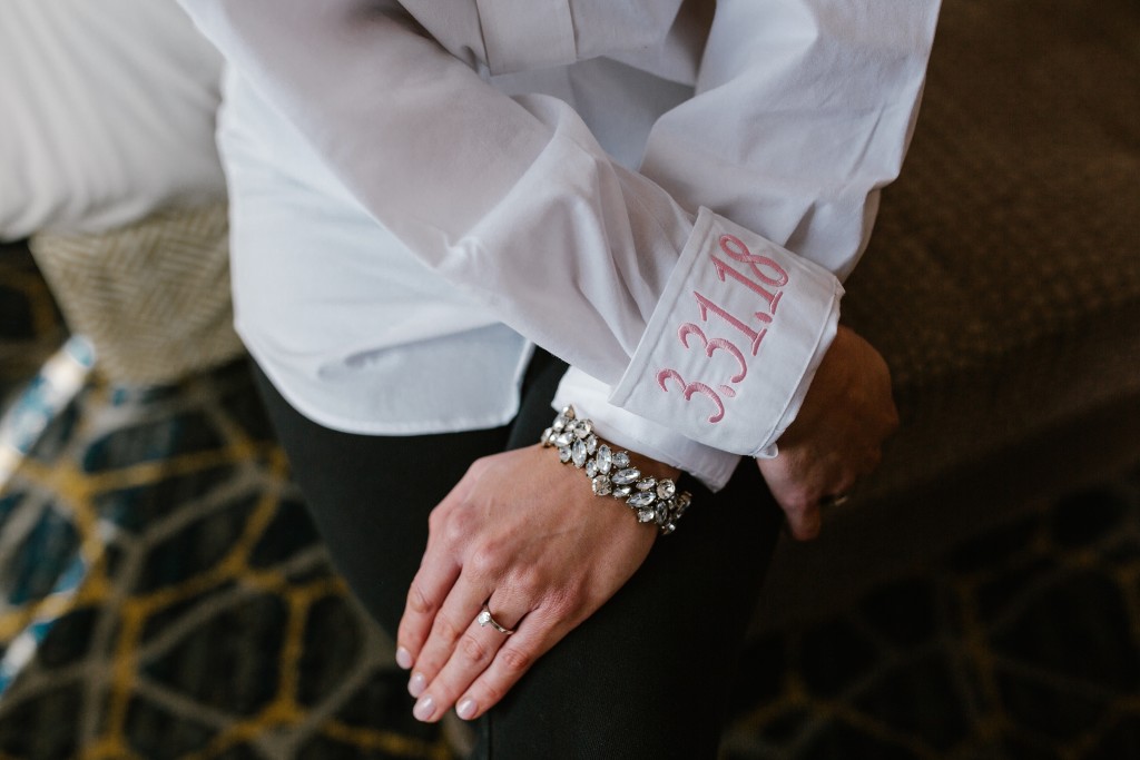 Bride getting ready at Sky Armory