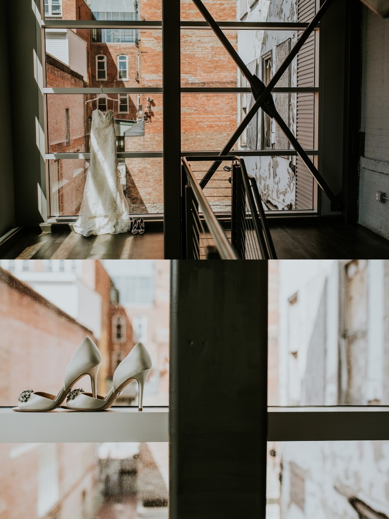 Bride getting ready at Sky Armory