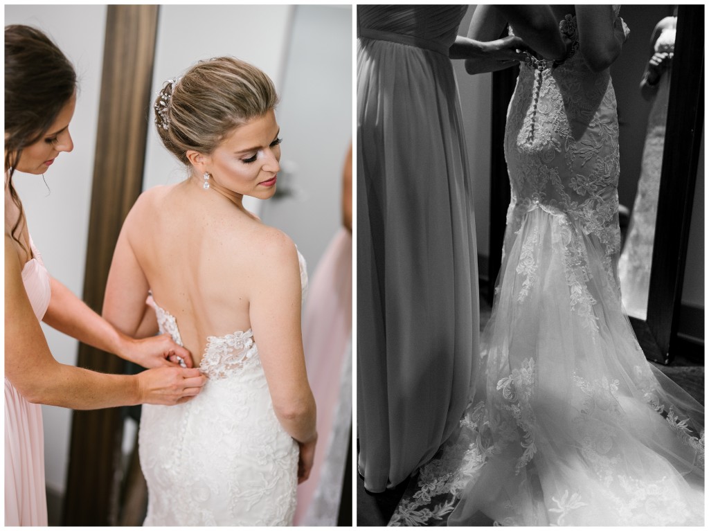 Bride getting ready at Sky Armory
