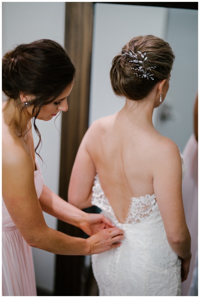 Bride getting ready at Sky Armory