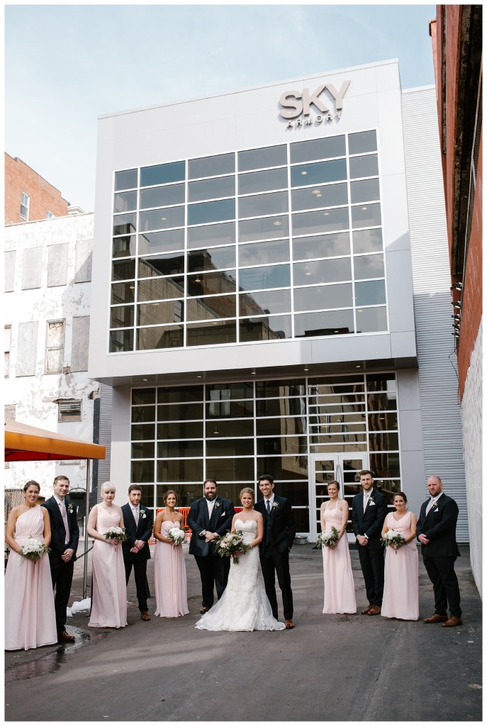 bridal party at sky armory