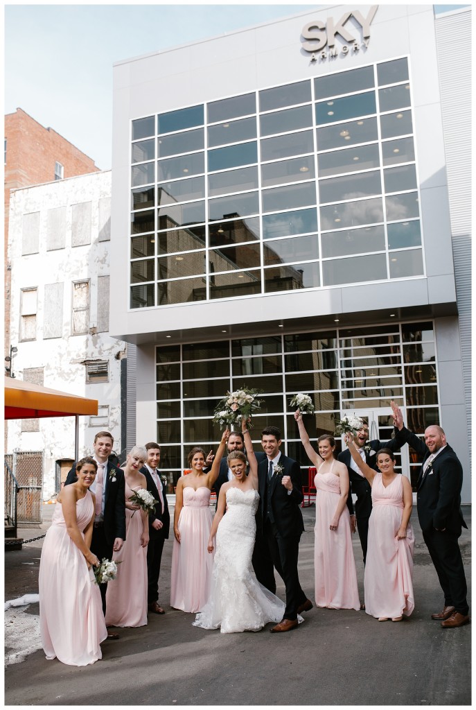 bridal party at sky armory