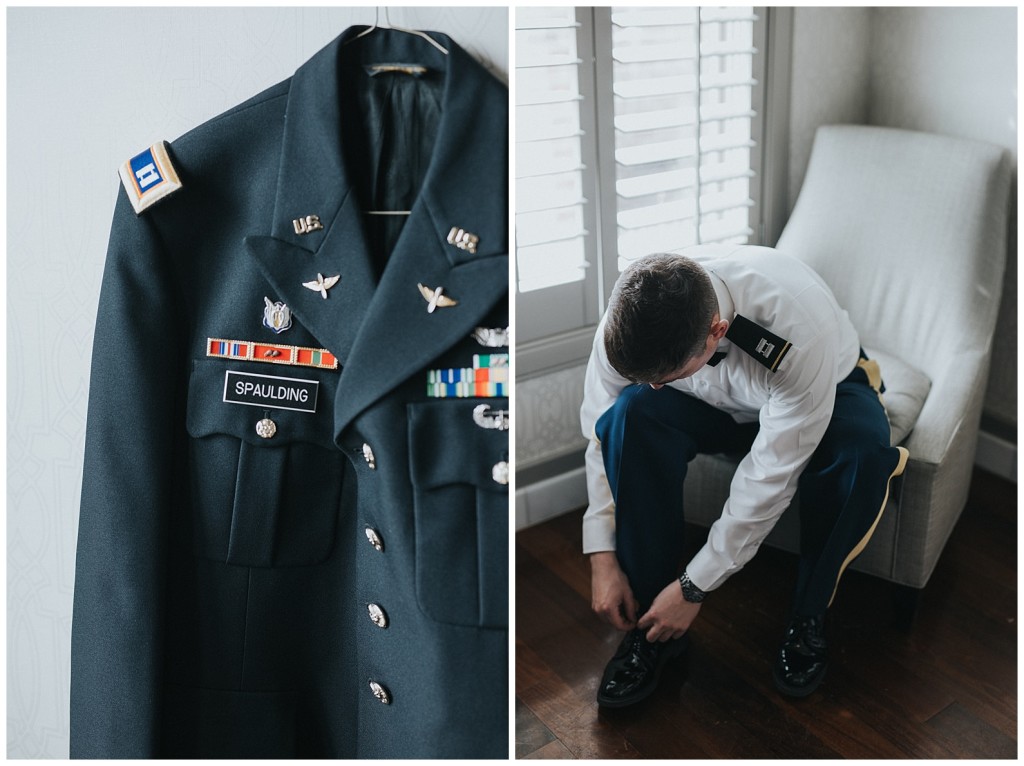 Groom getting ready