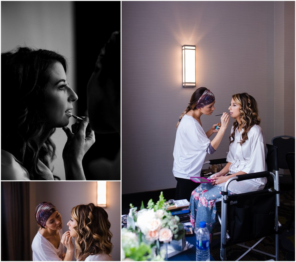 Bride getting ready