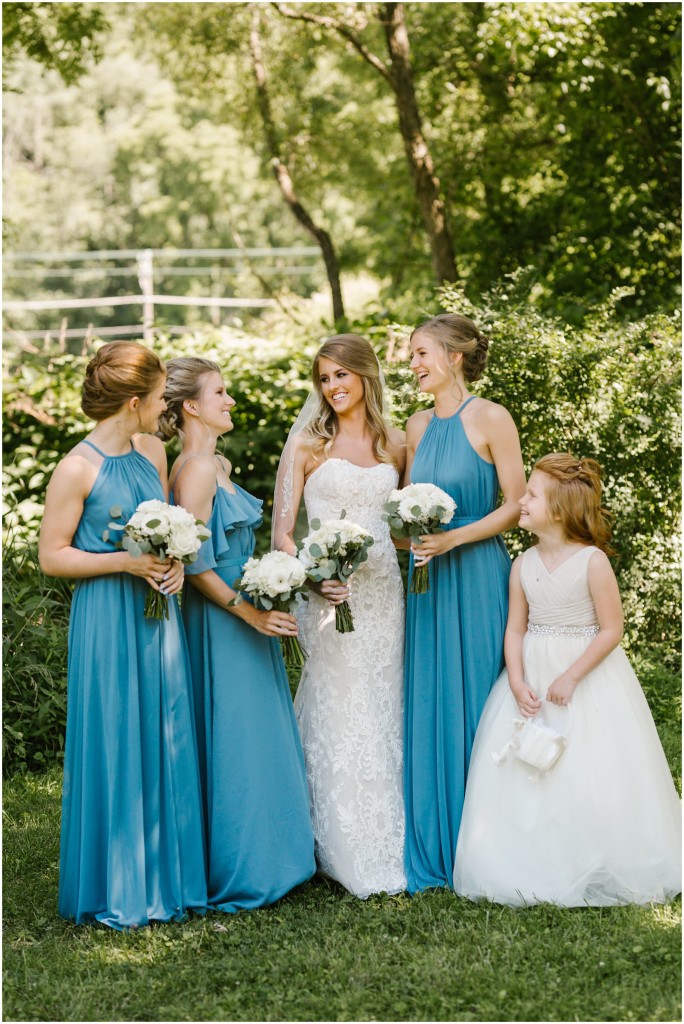 bridal party posing