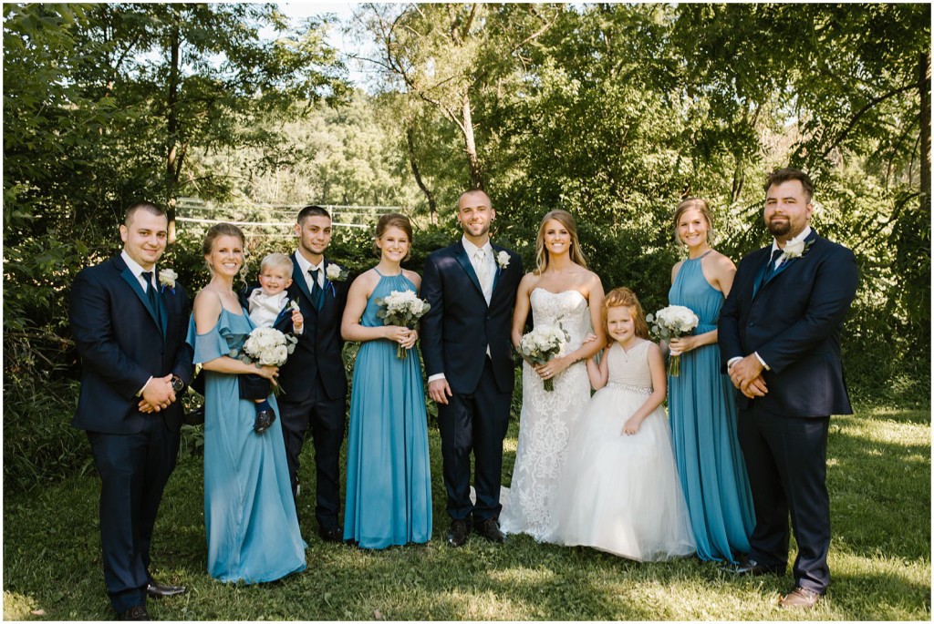 bridal party posing