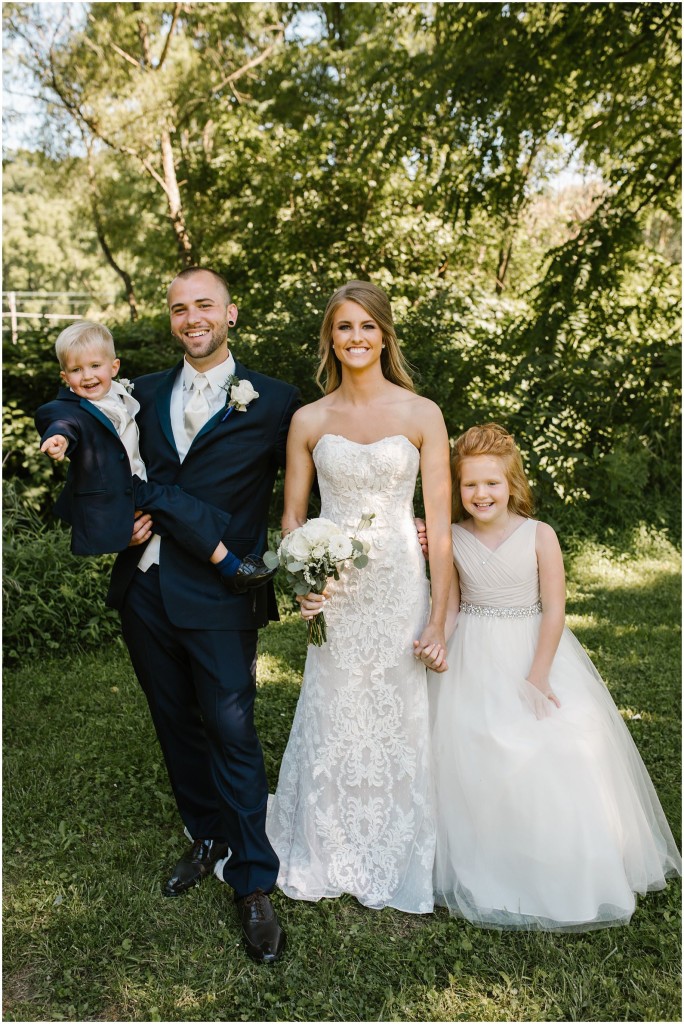 bridal party posing