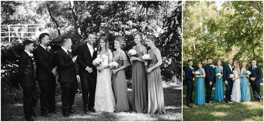 bridal party posing