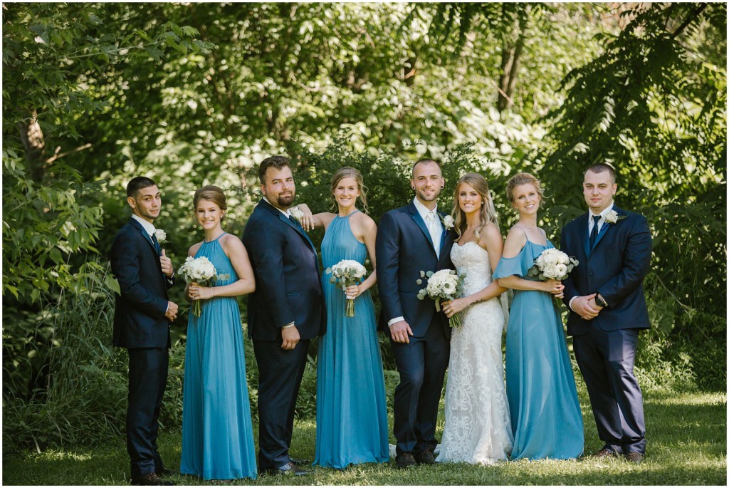 bridal party posing