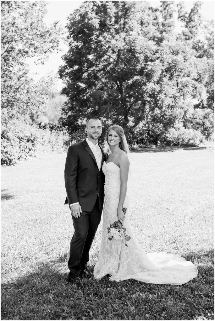 Bride and groom posing