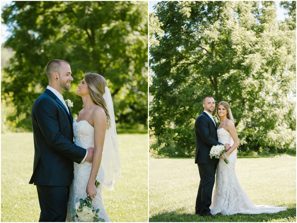 Bride and groom posing