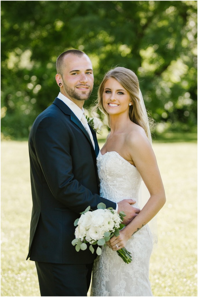 Bride and groom posing