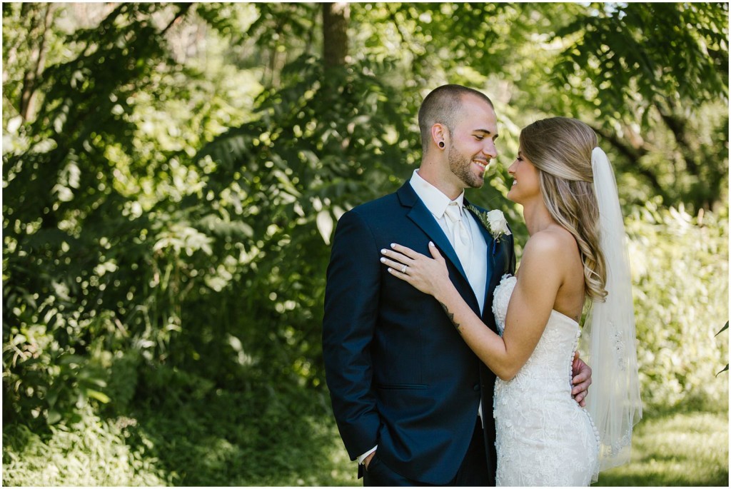 Bride and groom posing