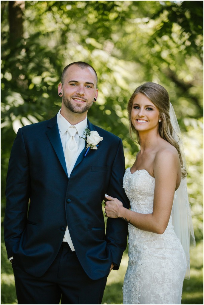 Bride and groom posing