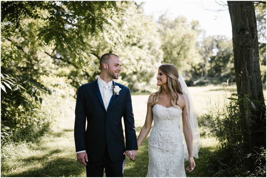 Bride and groom posing