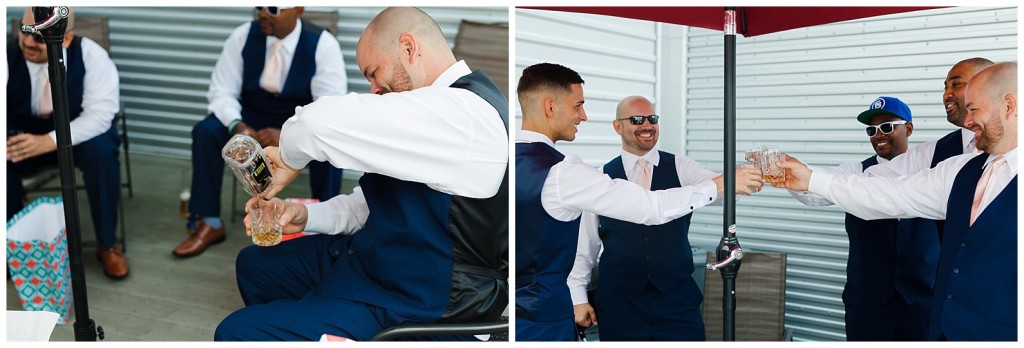 groomsmen drinking