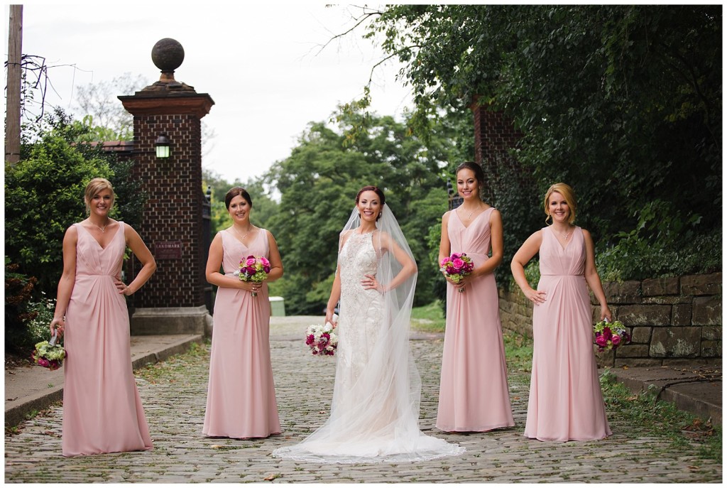 bridal party at mellon park