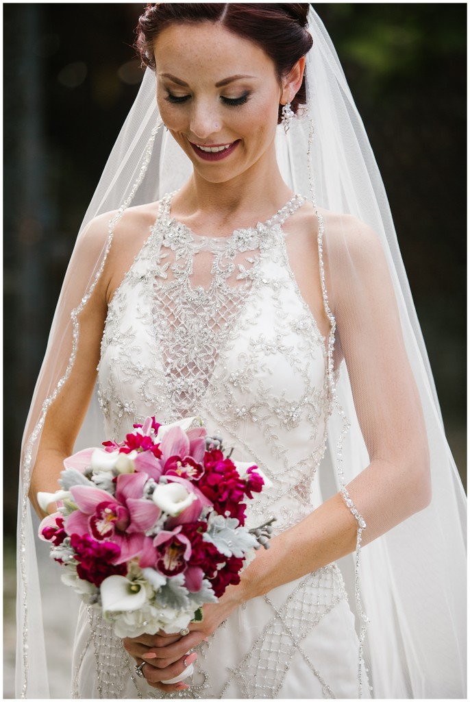 bride holing flowers