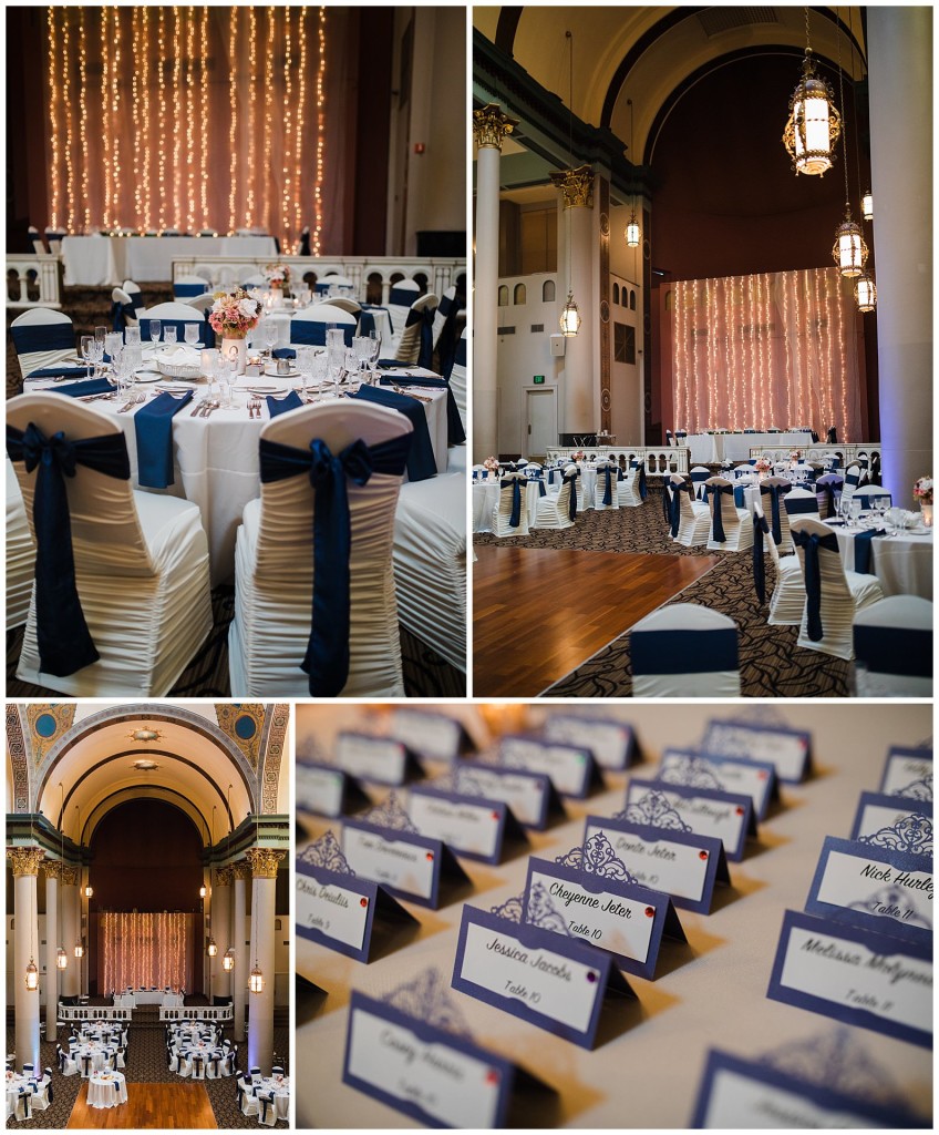 The grand hall at the Priory wedding