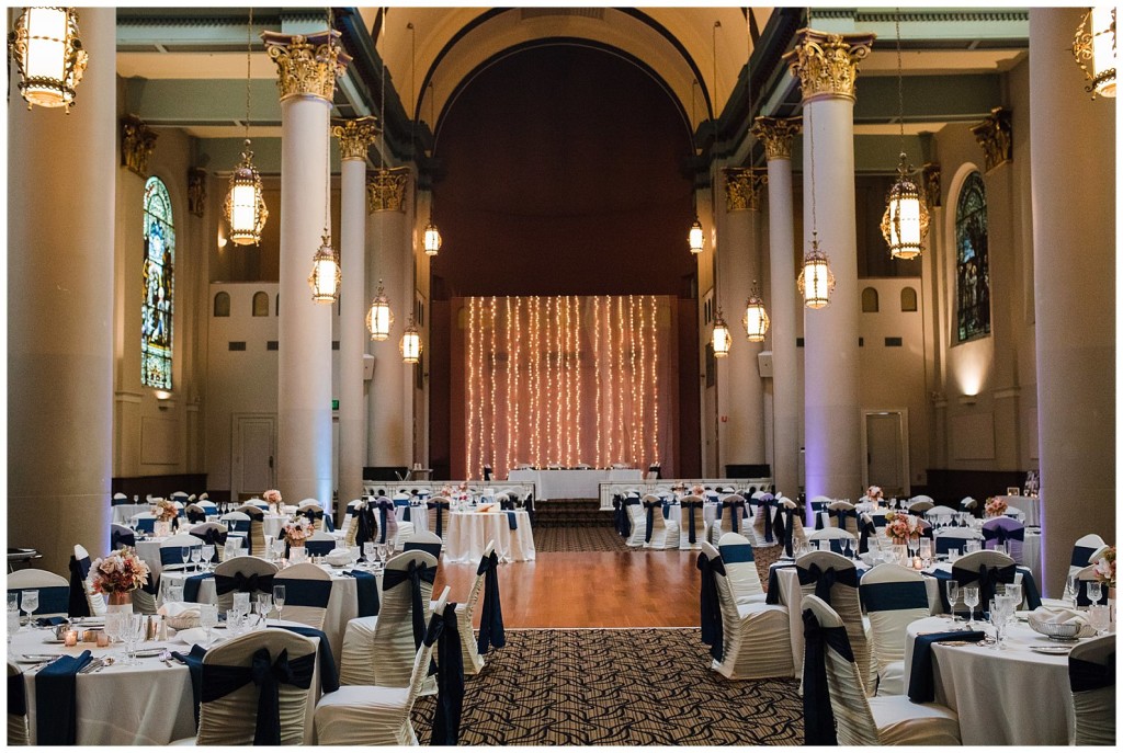 The grand hall at the Priory wedding