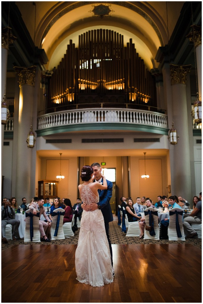 The grand hall at the Priory wedding