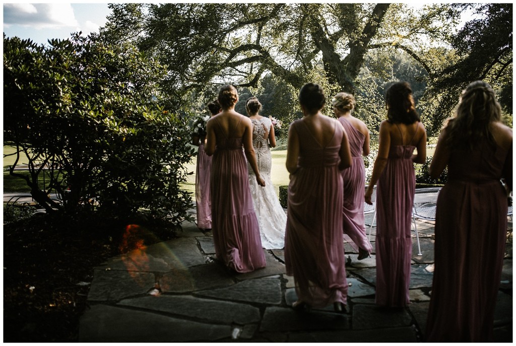 bridal party at longue vue club