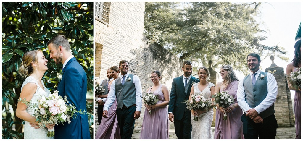 bridal party at longue vue club