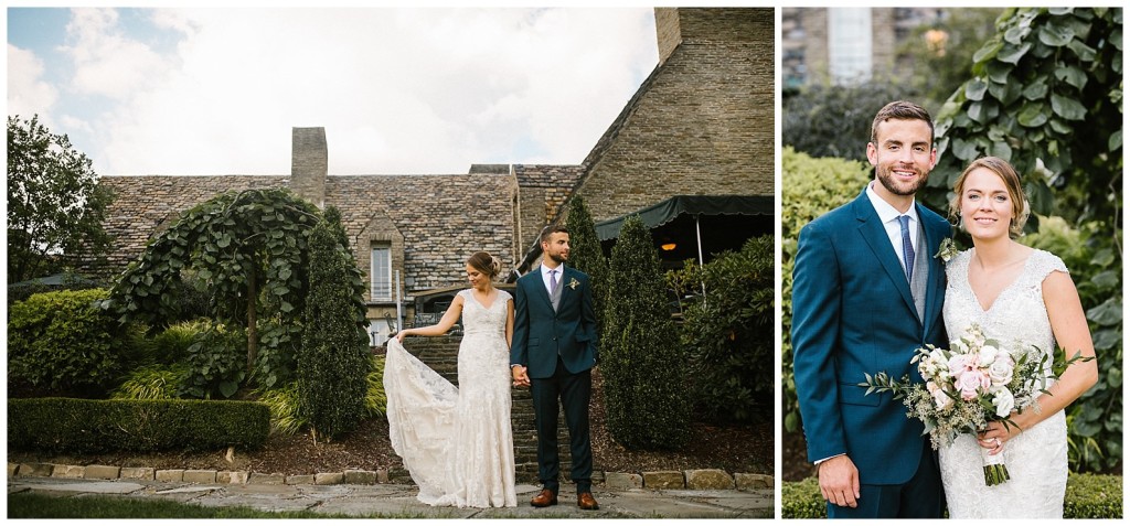 bride and groom at longue vue club