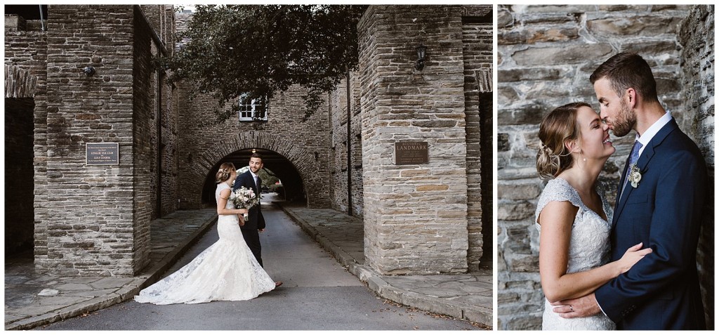 bride and groom at longue vue club