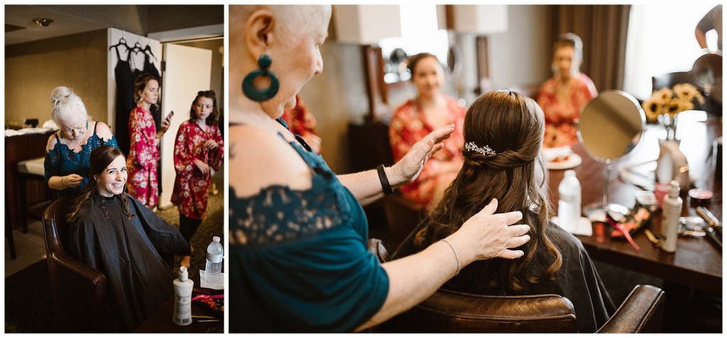 Bride getting ready