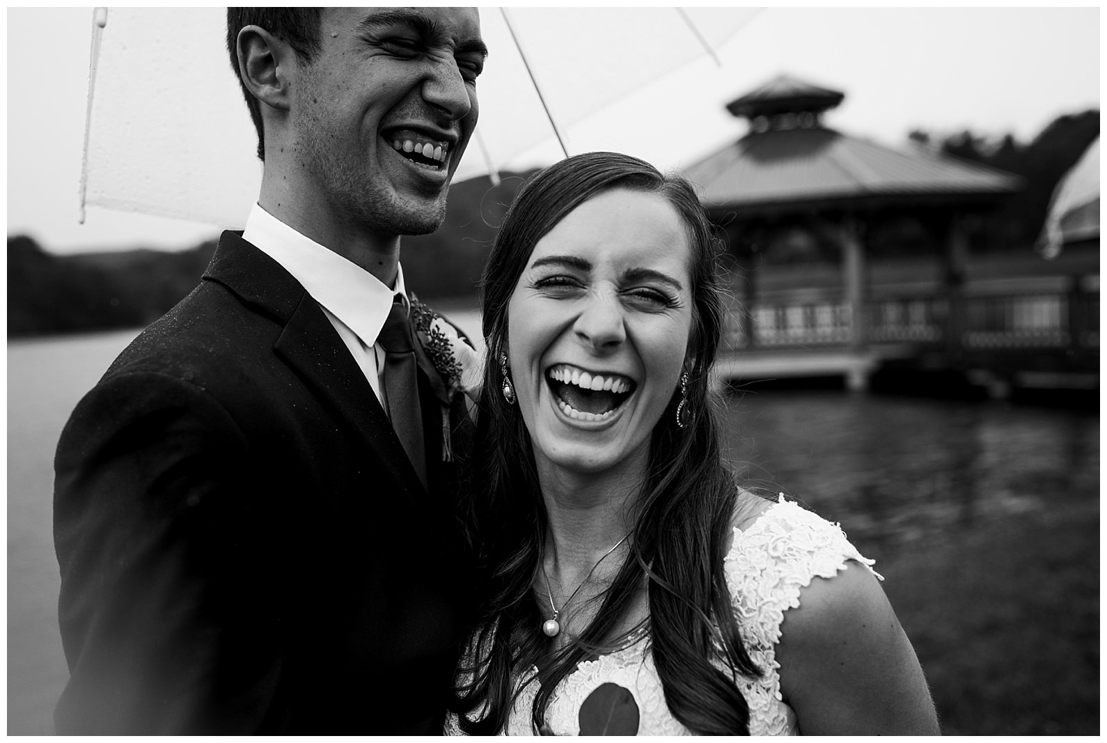 bride and groom at the gathering place