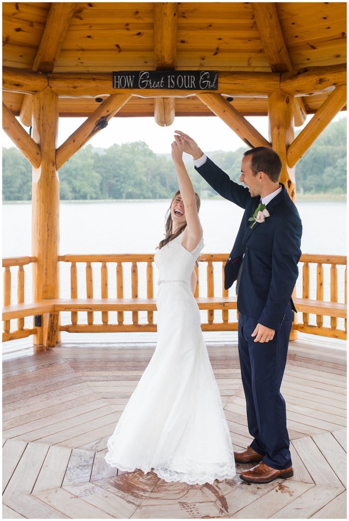 bride and groom at the gathering place