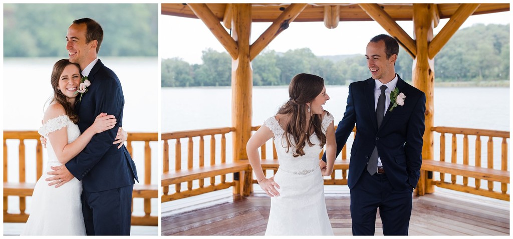 bride and groom at the gathering place