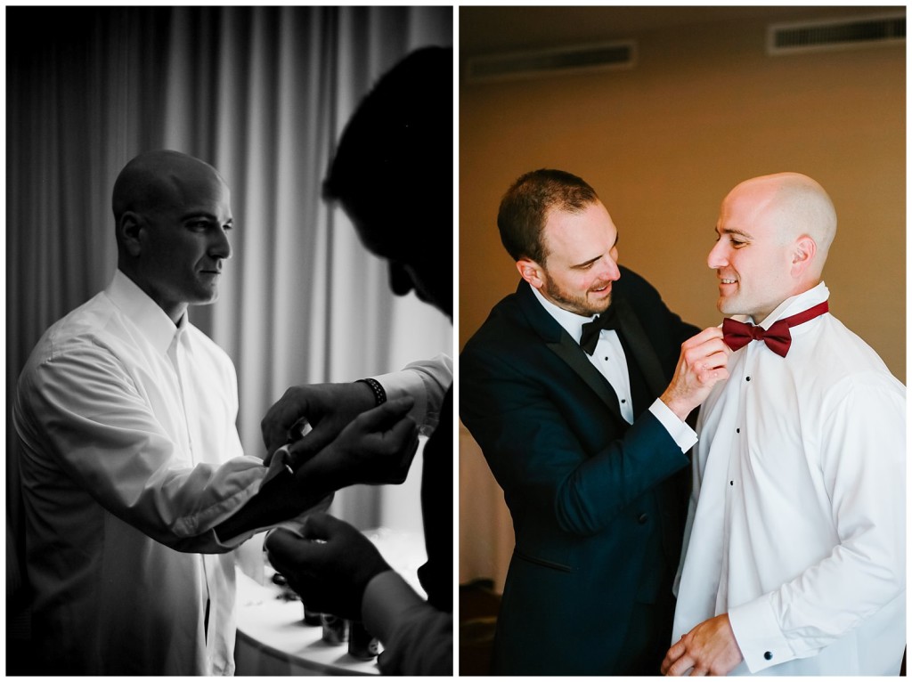 Groom getting ready