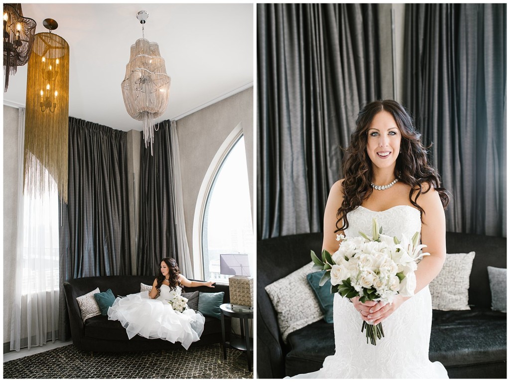 bride posing on couch