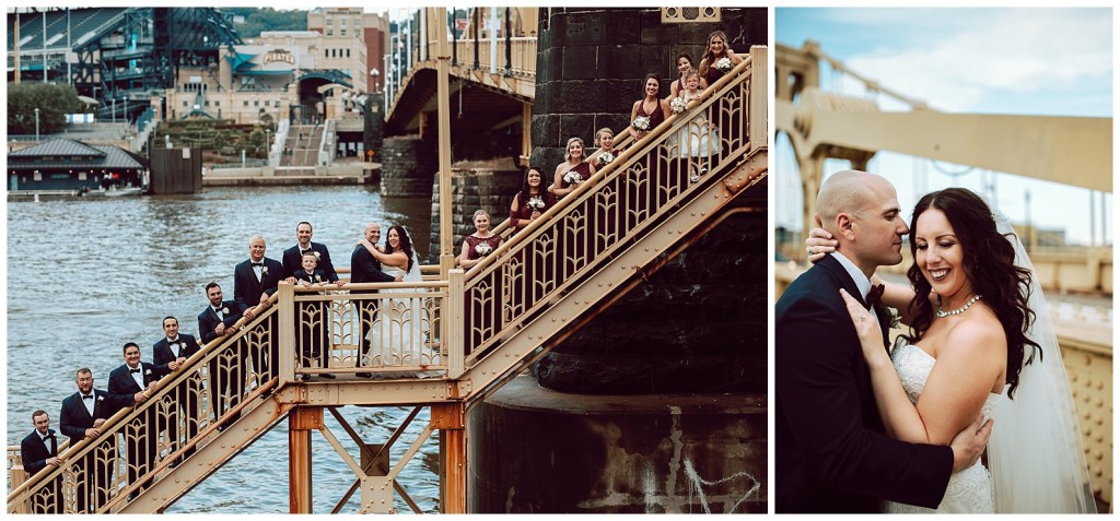 bridal party photos downtown pittsburgh