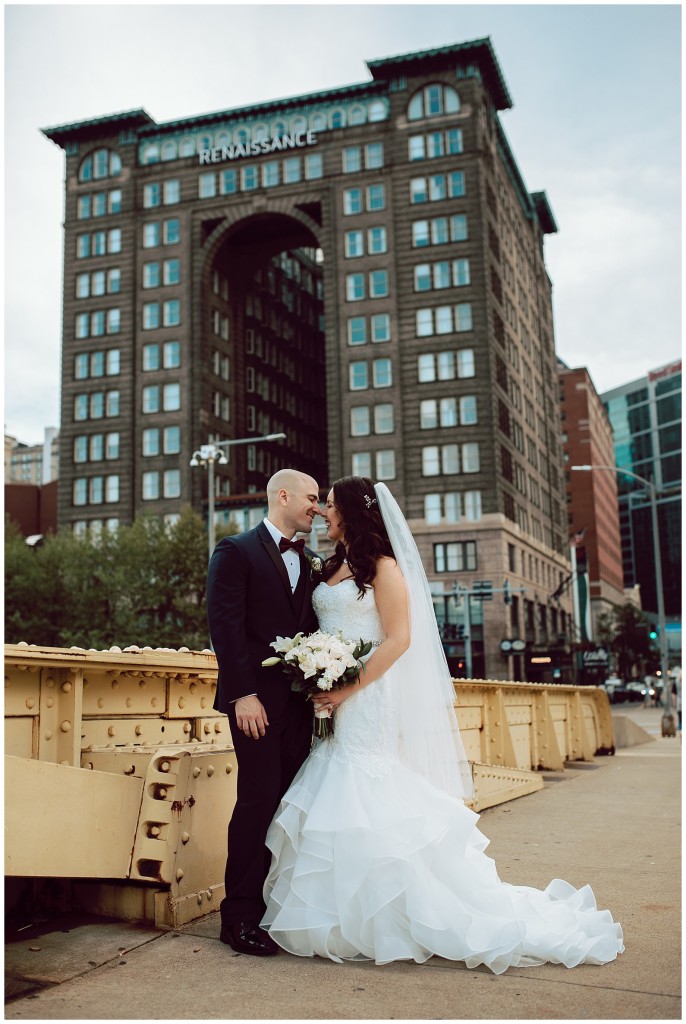 Downtown Pgh wedding portrait