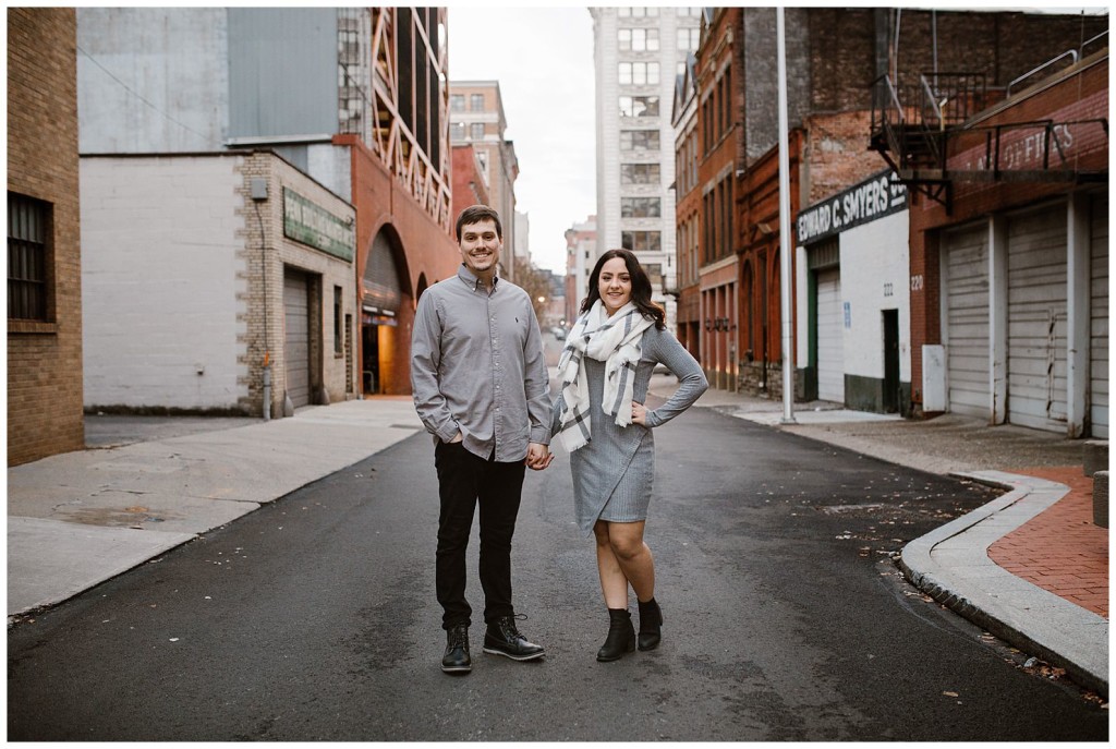 downtown pgh engagement shoot