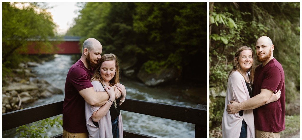 couple by mcconnells mill covered bridge