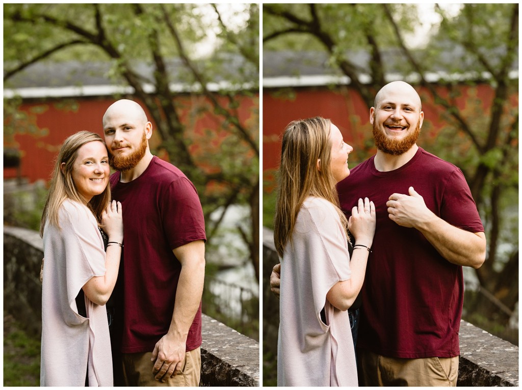 couple by mcconnells mill covered bridge