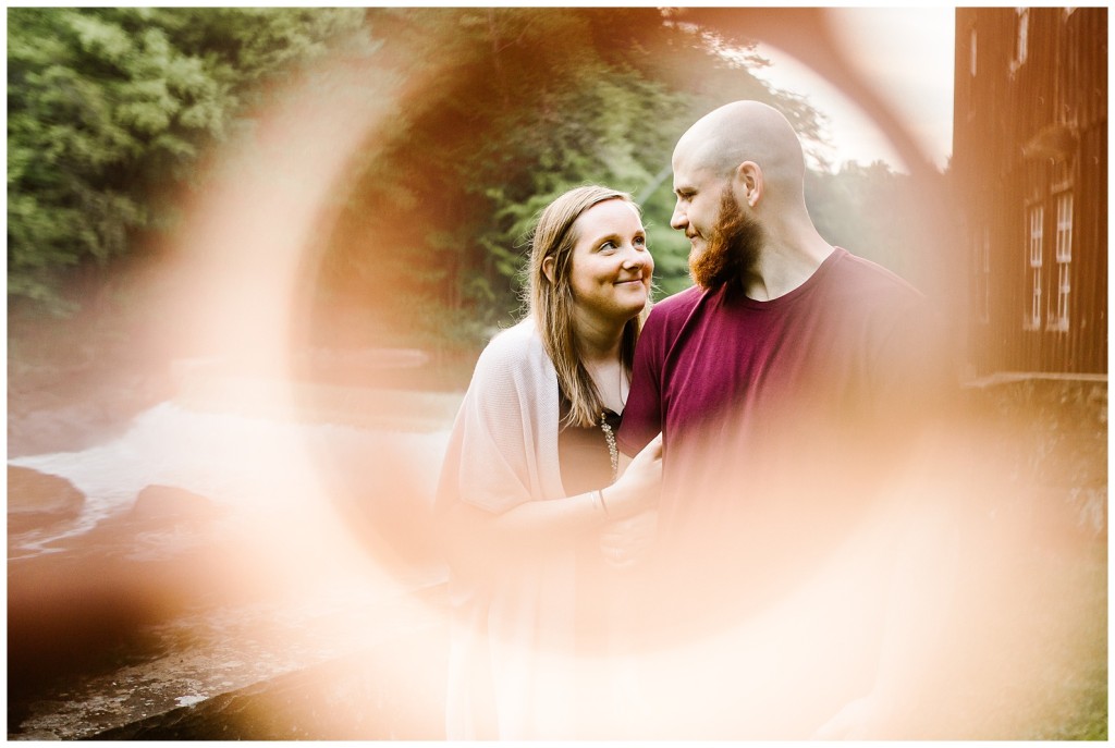 couple by mcconnells mill covered bridge
