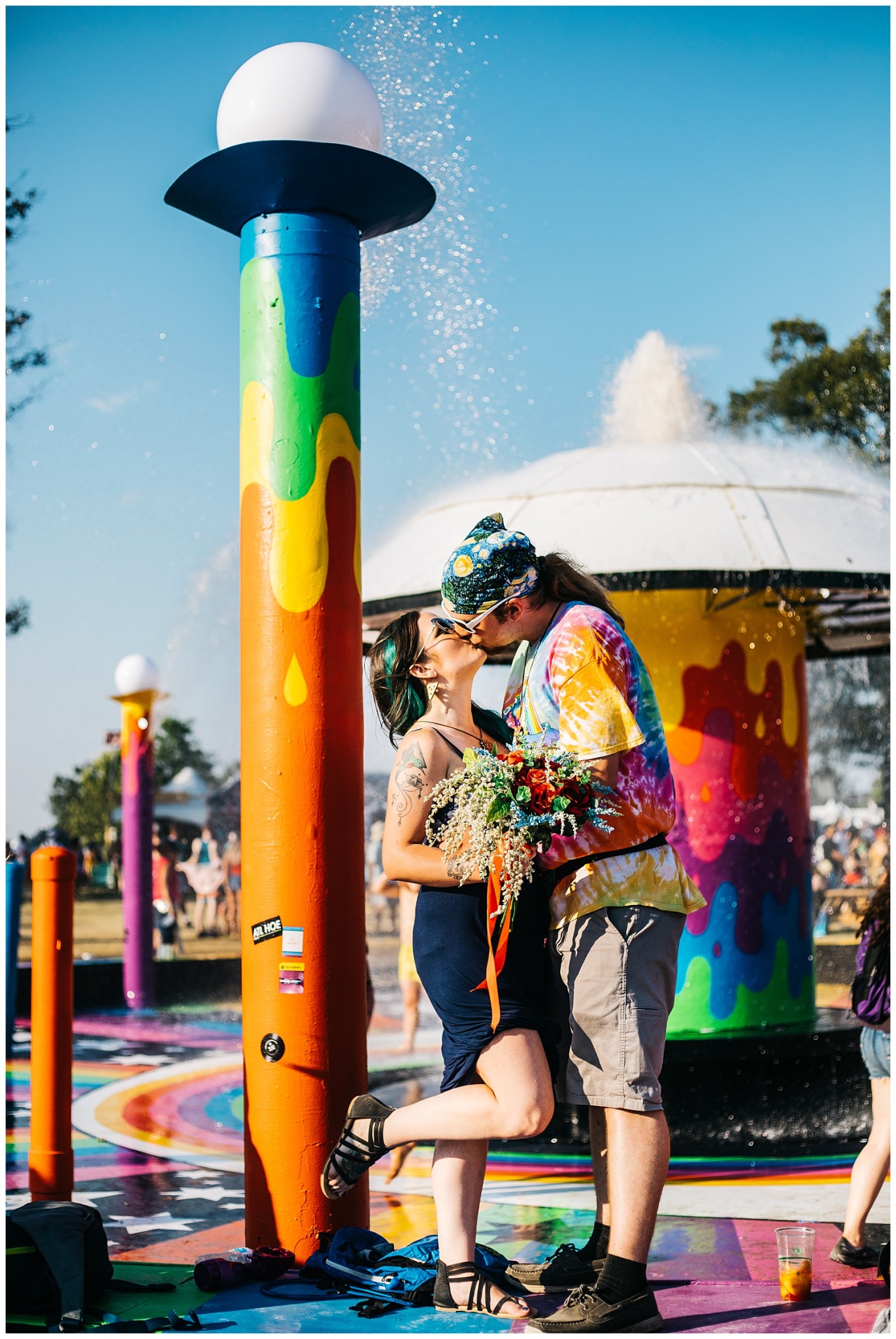 bonnaroo fountain wedding photos