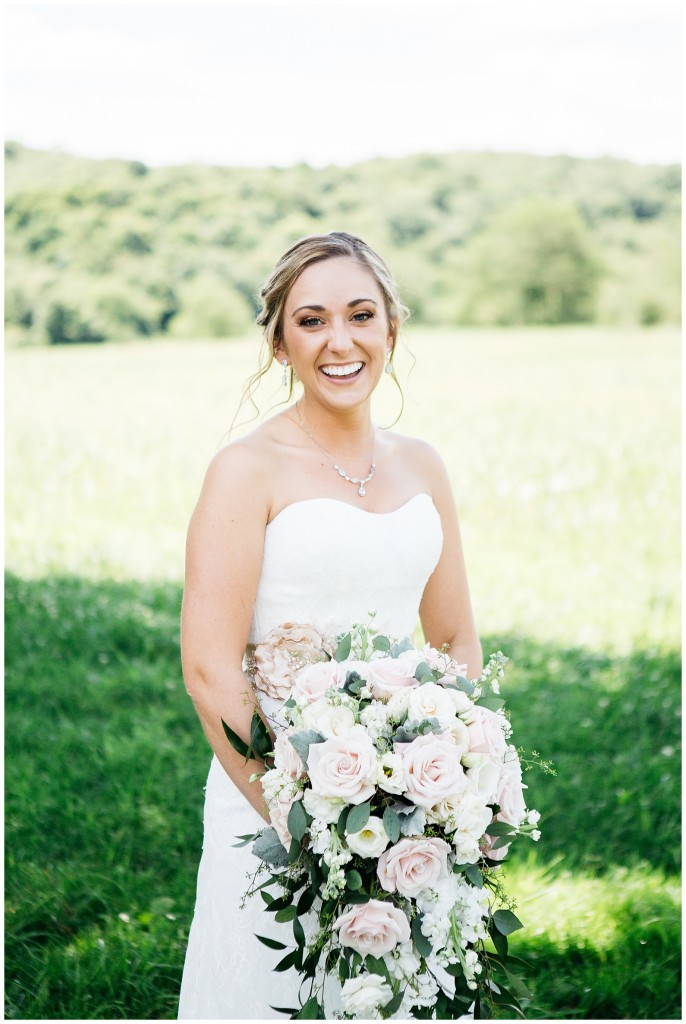 bride in a field