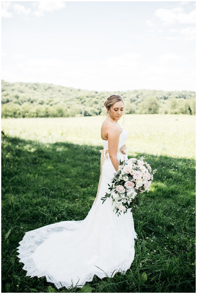 bride in a field