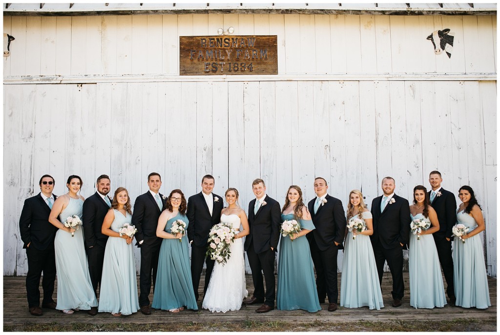 bridal party at renshaw farms