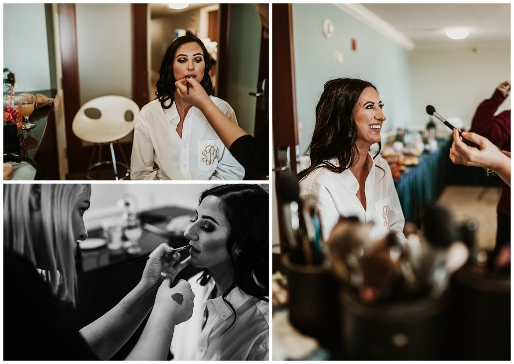 bride getting ready at crowne plaza