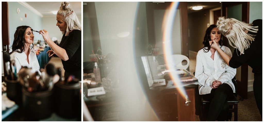 bride getting ready at crowne plaza
