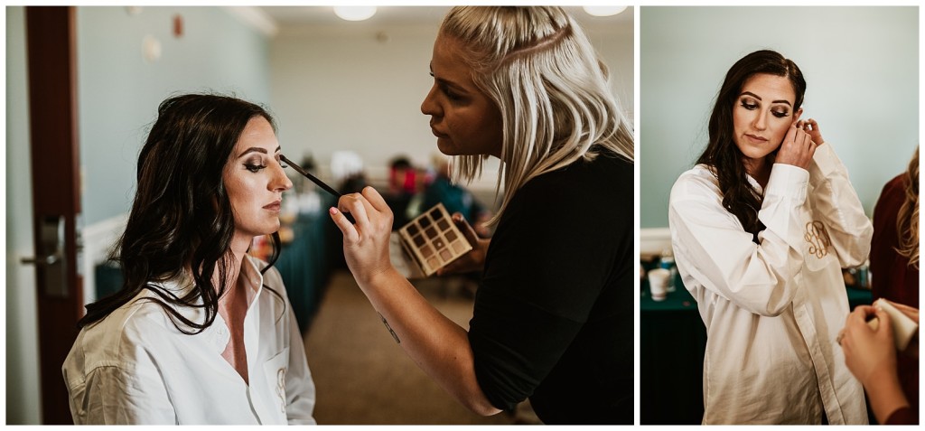 bride getting ready at crowne plaza