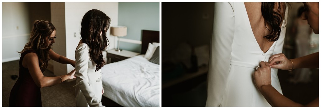 bride getting ready at crowne plaza