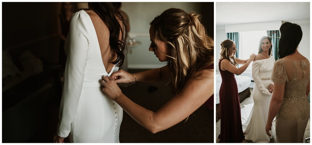 bride getting ready at crowne plaza